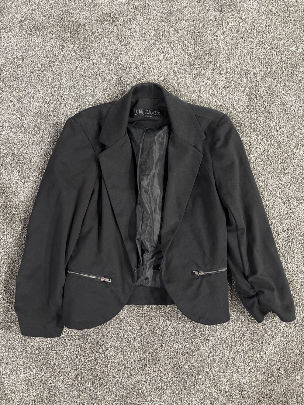 Love Culture Black Women's Blazer with Zip Pockets